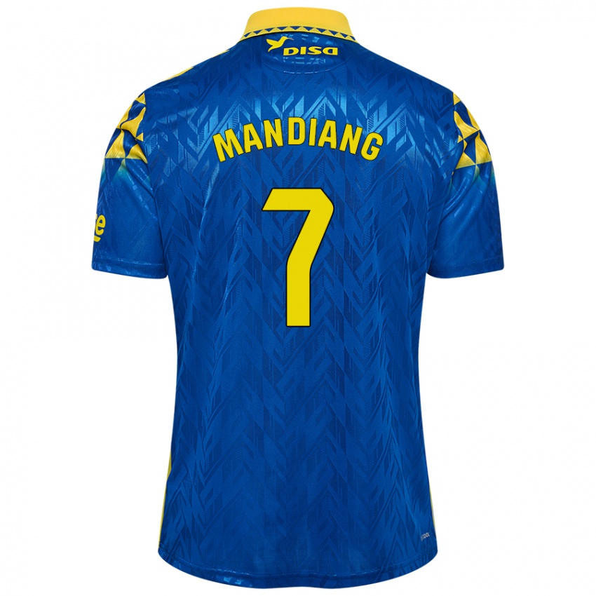 Kinder Saliou Mandiang #7 Blau Gelb Auswärtstrikot Trikot 2024/25 T-Shirt Österreich