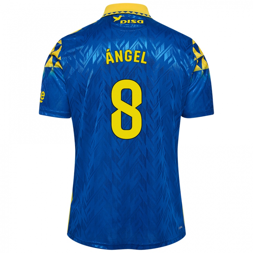 Kinder José Ángel #8 Blau Gelb Auswärtstrikot Trikot 2024/25 T-Shirt Österreich