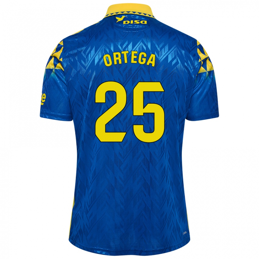 Kinder Edián Ortega #25 Blau Gelb Auswärtstrikot Trikot 2024/25 T-Shirt Österreich