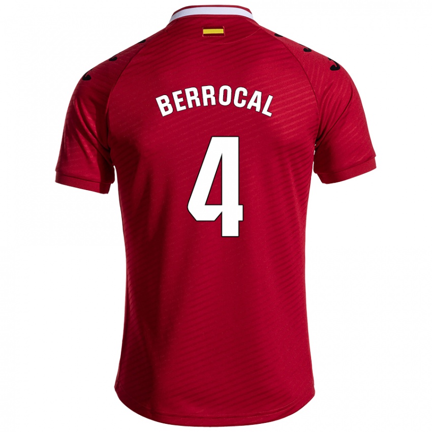 Kinder Juan Berrocal #4 Dunkelrot Auswärtstrikot Trikot 2024/25 T-Shirt Österreich