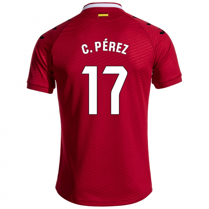 Kinder Carles Pérez #17 Dunkelrot Auswärtstrikot Trikot 2024/25 T-Shirt Österreich