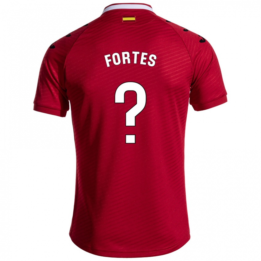 Kinder Joel Fortes #0 Dunkelrot Auswärtstrikot Trikot 2024/25 T-Shirt Österreich