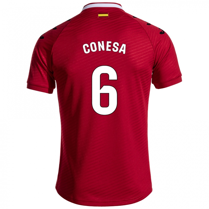 Kinder Nico Conesa #6 Dunkelrot Auswärtstrikot Trikot 2024/25 T-Shirt Österreich