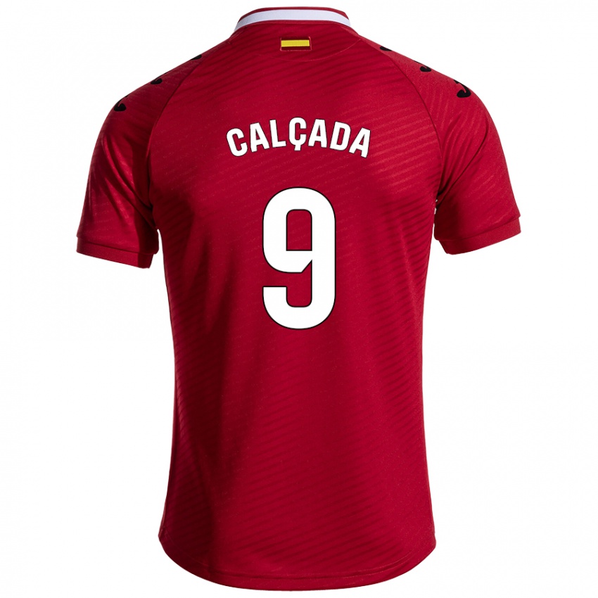 Kinder Gonzalo Calçada #9 Dunkelrot Auswärtstrikot Trikot 2024/25 T-Shirt Österreich