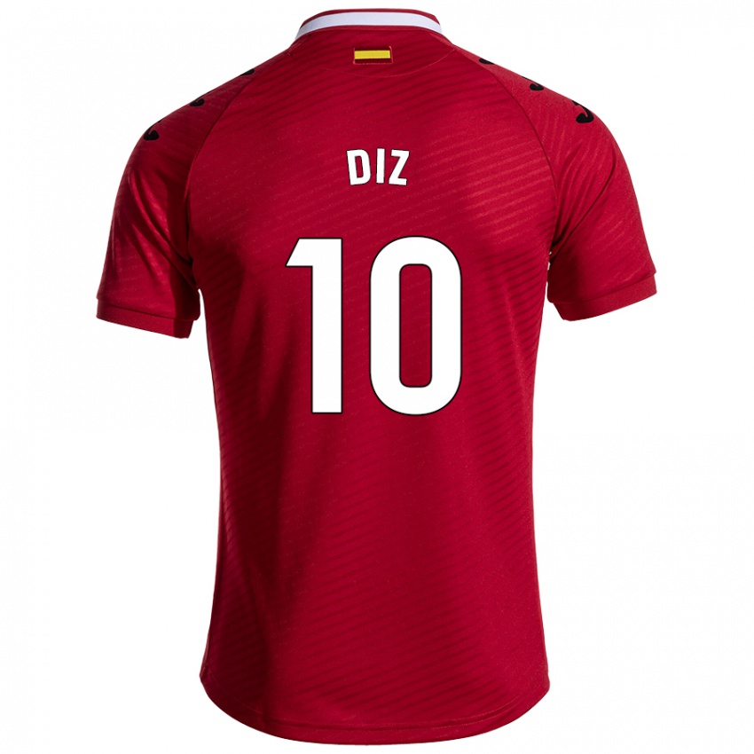 Kinder Rafa Diz #10 Dunkelrot Auswärtstrikot Trikot 2024/25 T-Shirt Österreich