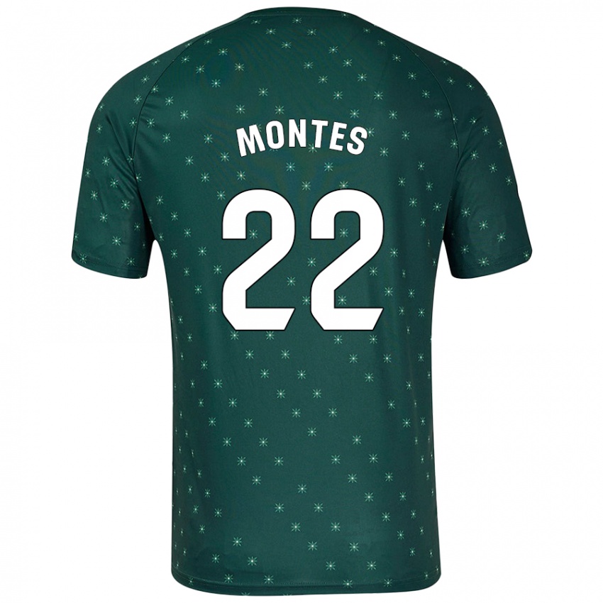 Kinder César Montes #22 Dunkelgrün Auswärtstrikot Trikot 2024/25 T-Shirt Österreich