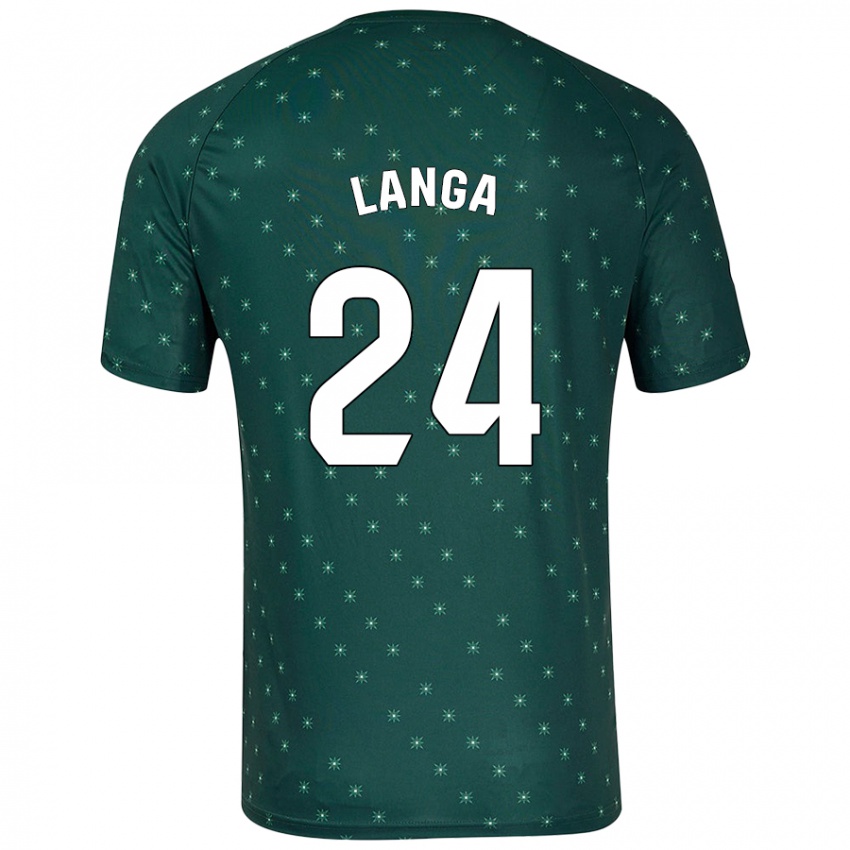 Kinder Bruno Langa #24 Dunkelgrün Auswärtstrikot Trikot 2024/25 T-Shirt Österreich