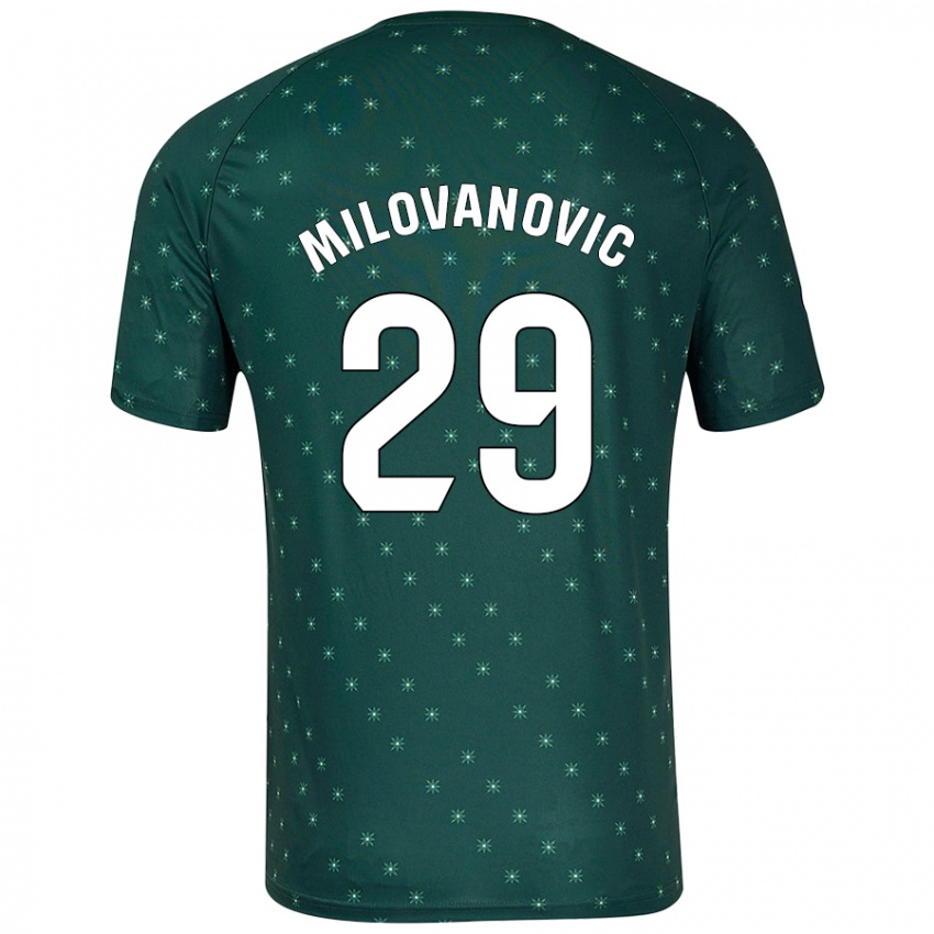 Kinder Marko Milovanovic #29 Dunkelgrün Auswärtstrikot Trikot 2024/25 T-Shirt Österreich