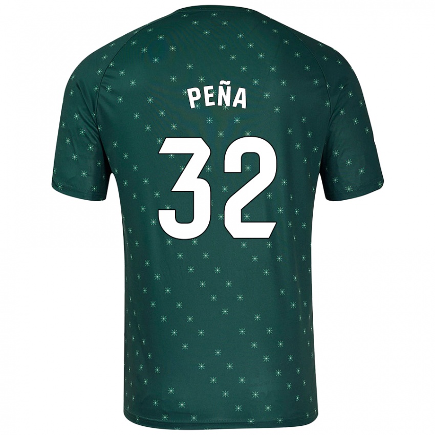 Kinder Marcos Peña #32 Dunkelgrün Auswärtstrikot Trikot 2024/25 T-Shirt Österreich