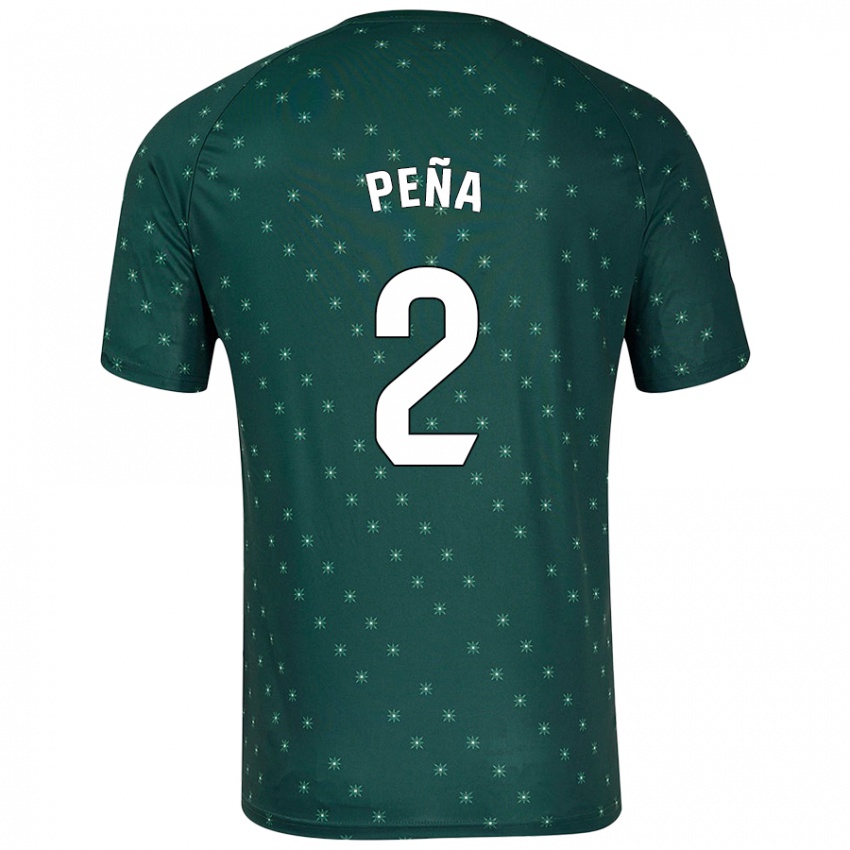 Kinder Miguel Peña #2 Dunkelgrün Auswärtstrikot Trikot 2024/25 T-Shirt Österreich