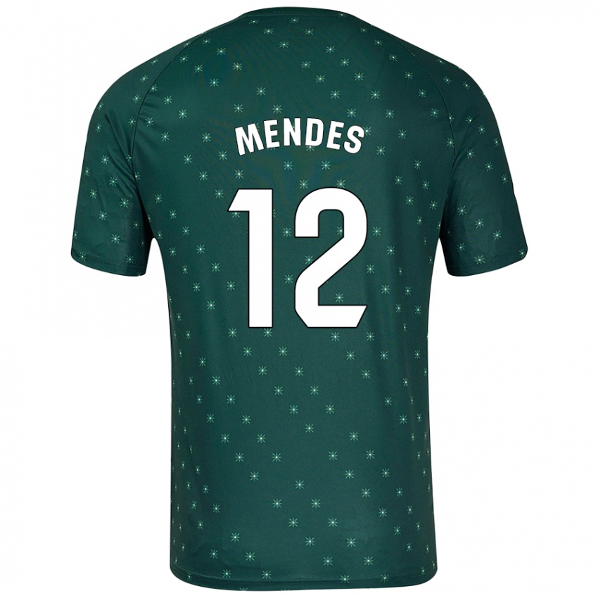 Kinder Alex Mendes #12 Dunkelgrün Auswärtstrikot Trikot 2024/25 T-Shirt Österreich