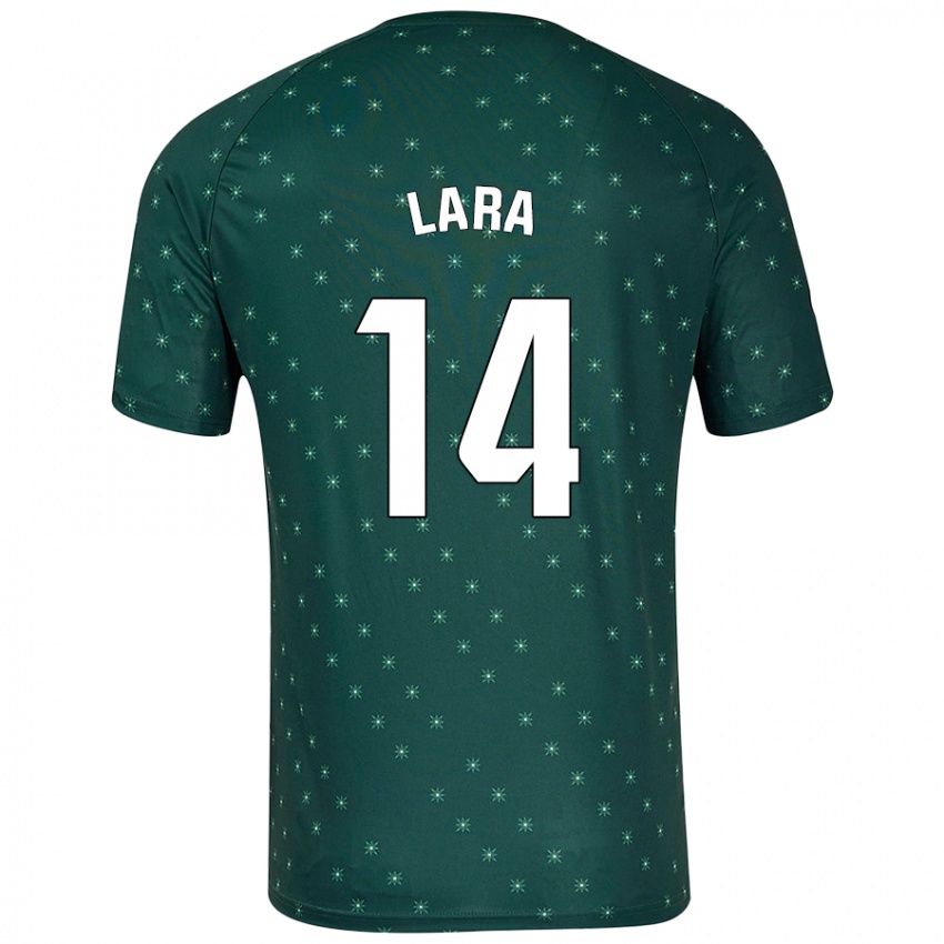 Kinder Luis Lara #14 Dunkelgrün Auswärtstrikot Trikot 2024/25 T-Shirt Österreich