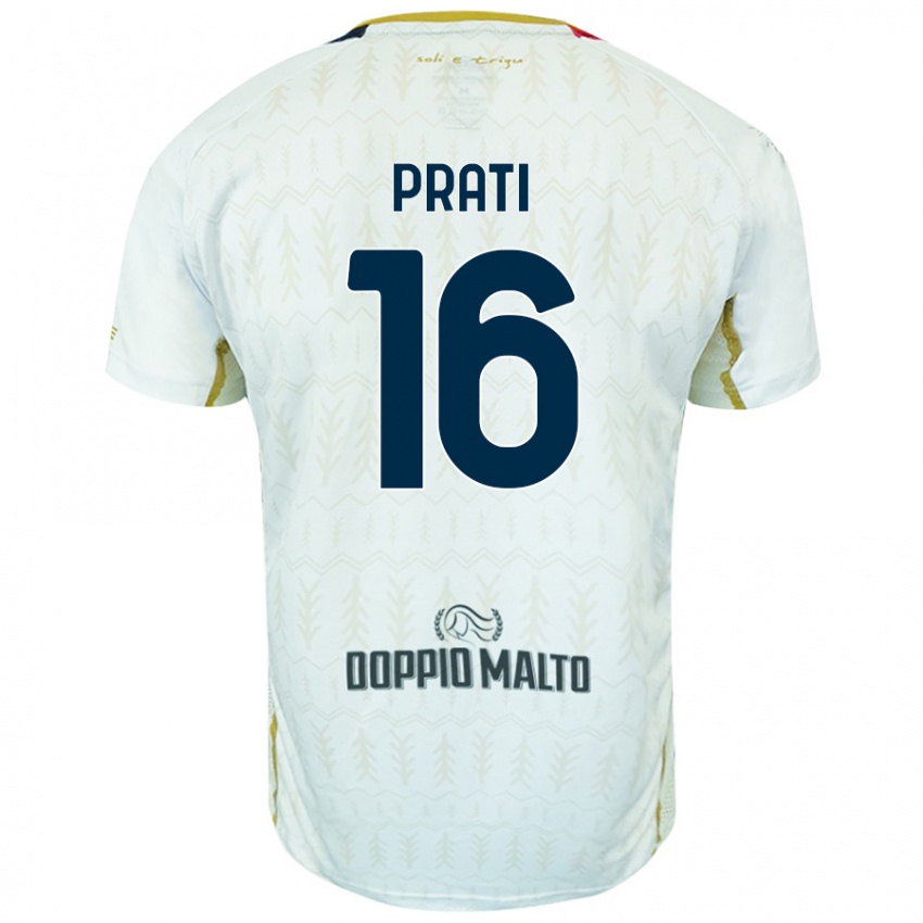 Kinder Matteo Prati #16 Weiß Auswärtstrikot Trikot 2024/25 T-Shirt Österreich