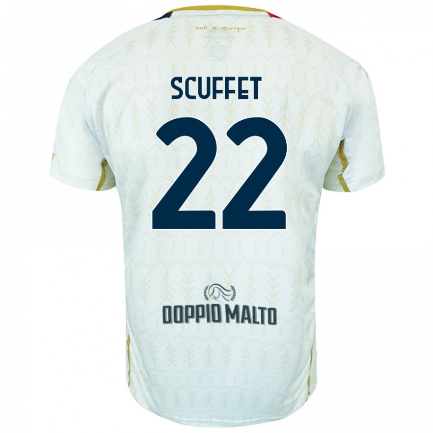 Kinder Simone Scuffet #22 Weiß Auswärtstrikot Trikot 2024/25 T-Shirt Österreich