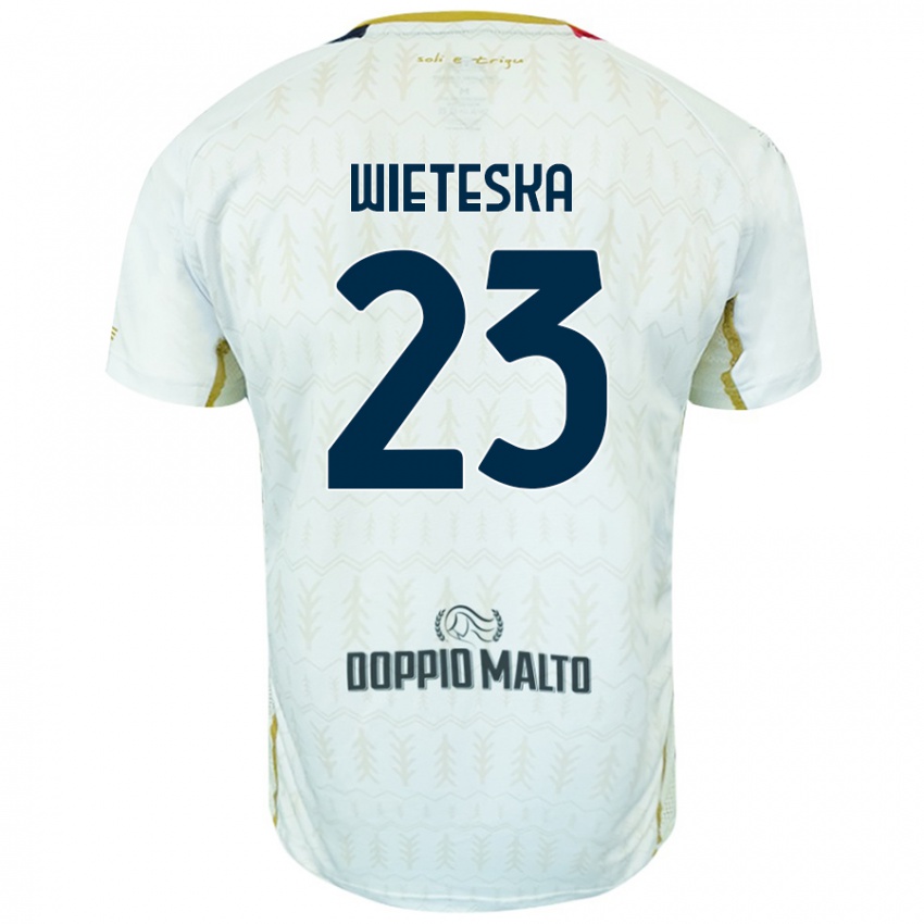 Kinder Mateusz Wieteska #23 Weiß Auswärtstrikot Trikot 2024/25 T-Shirt Österreich