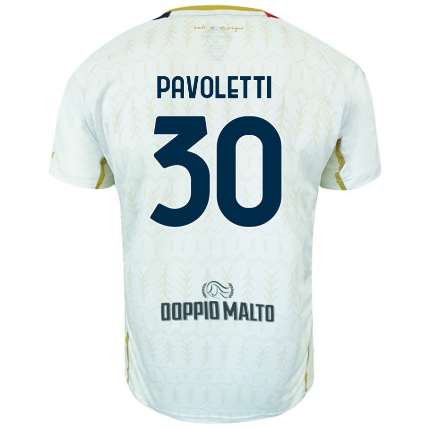 Kinder Leonardo Pavoletti #30 Weiß Auswärtstrikot Trikot 2024/25 T-Shirt Österreich