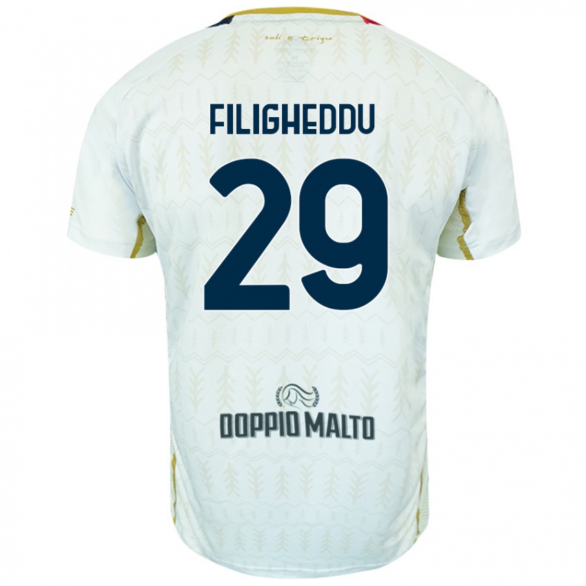 Kinder Daniele Filigheddu #29 Weiß Auswärtstrikot Trikot 2024/25 T-Shirt Österreich