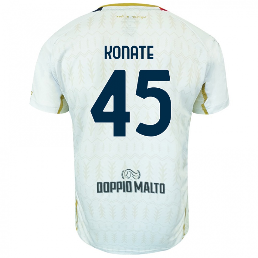 Kinder Ismael Konate #45 Weiß Auswärtstrikot Trikot 2024/25 T-Shirt Österreich