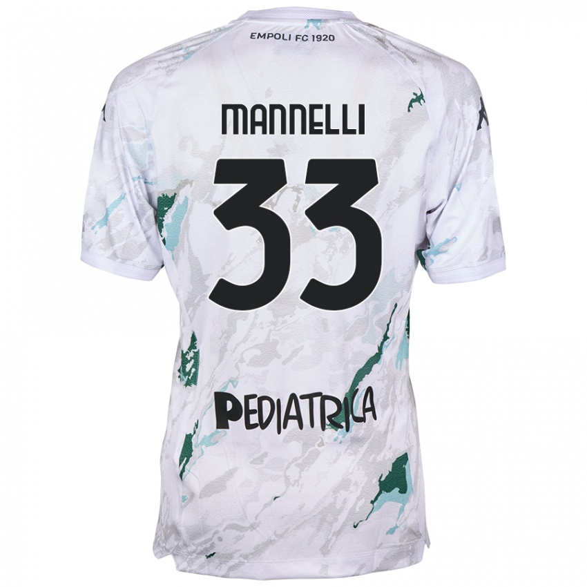 Kinder Matteo Mannelli #33 Grau Auswärtstrikot Trikot 2024/25 T-Shirt Österreich