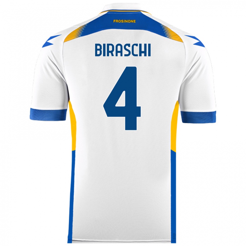 Kinder Davide Biraschi #4 Weiß Auswärtstrikot Trikot 2024/25 T-Shirt Österreich