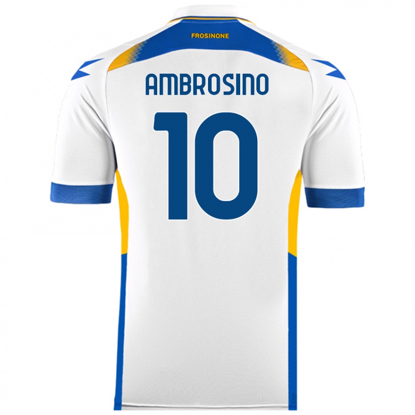 Kinder Giuseppe Ambrosino #10 Weiß Auswärtstrikot Trikot 2024/25 T-Shirt Österreich