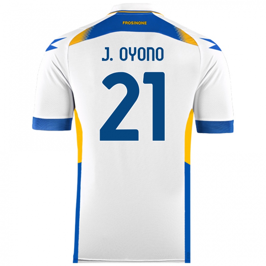 Kinder Jérémy Oyono #21 Weiß Auswärtstrikot Trikot 2024/25 T-Shirt Österreich