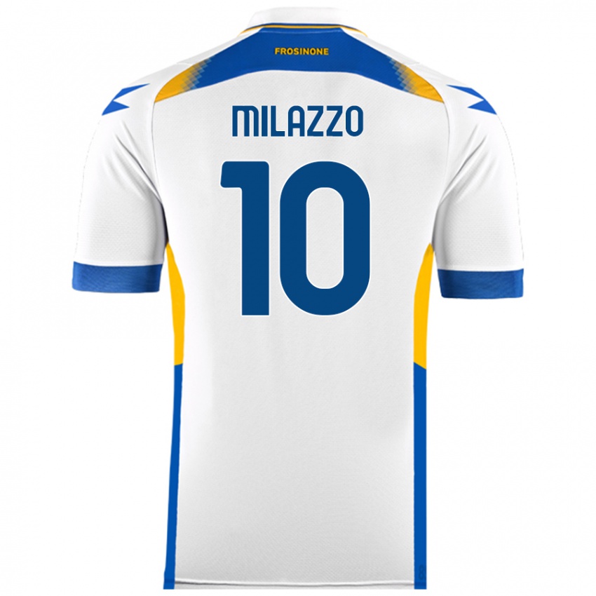 Kinder Simone Milazzo #10 Weiß Auswärtstrikot Trikot 2024/25 T-Shirt Österreich