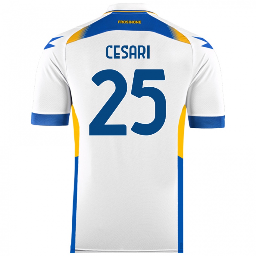 Kinder Nicolò Cesari #25 Weiß Auswärtstrikot Trikot 2024/25 T-Shirt Österreich