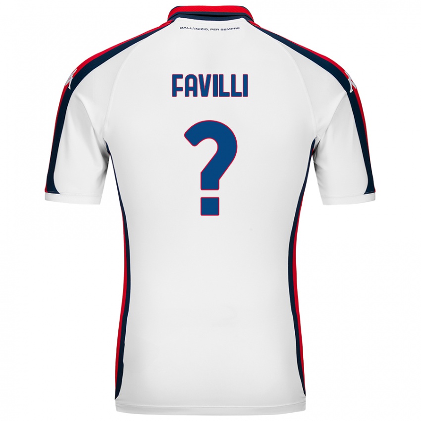 Kinder Andrea Favilli #0 Weiß Auswärtstrikot Trikot 2024/25 T-Shirt Österreich