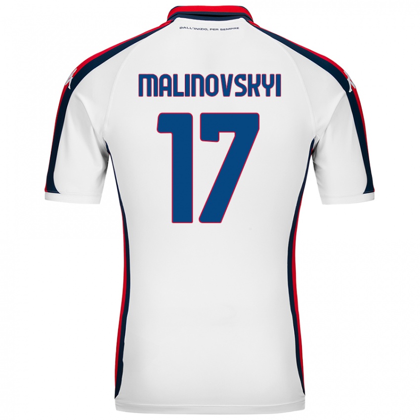 Kinder Ruslan Malinovskyi #17 Weiß Auswärtstrikot Trikot 2024/25 T-Shirt Österreich