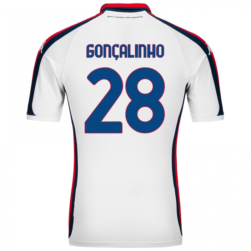 Kinder João Gonçalinho #28 Weiß Auswärtstrikot Trikot 2024/25 T-Shirt Österreich