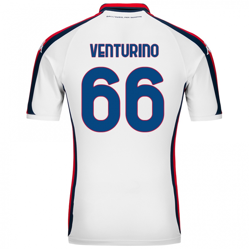 Kinder Lorenzo Venturino #66 Weiß Auswärtstrikot Trikot 2024/25 T-Shirt Österreich