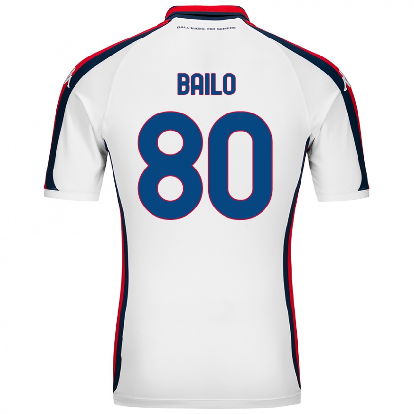 Kinder Giorgio Bailo #80 Weiß Auswärtstrikot Trikot 2024/25 T-Shirt Österreich