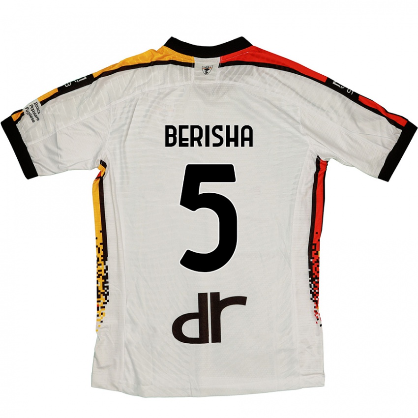 Kinder Medon Berisha #5 Weiß Schwarz Auswärtstrikot Trikot 2024/25 T-Shirt Österreich