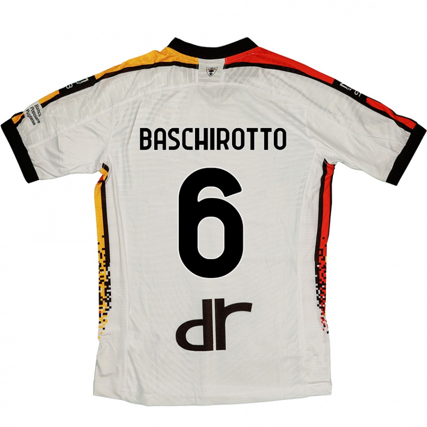 Kinder Federico Baschirotto #6 Weiß Schwarz Auswärtstrikot Trikot 2024/25 T-Shirt Österreich