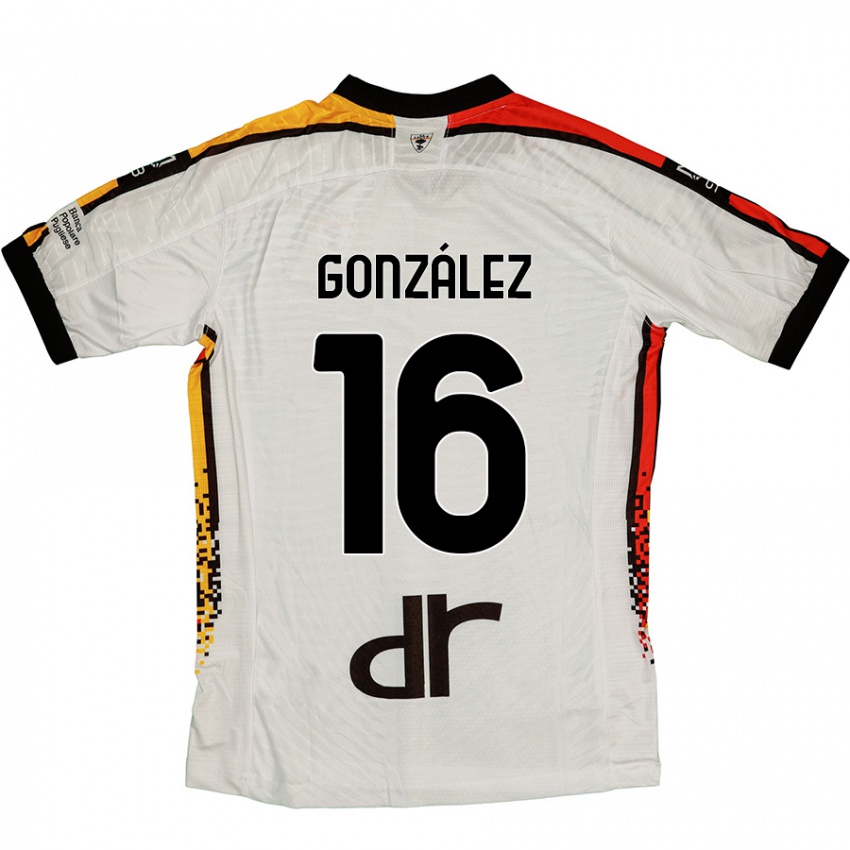 Kinder Joan González #16 Weiß Schwarz Auswärtstrikot Trikot 2024/25 T-Shirt Österreich