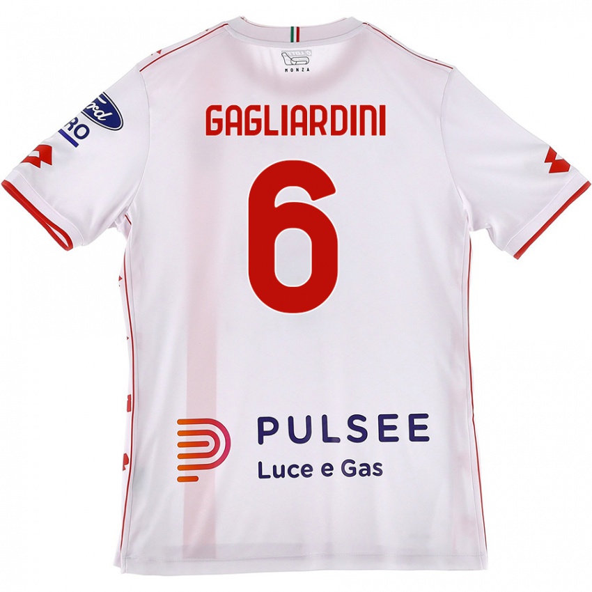 Kinder Roberto Gagliardini #6 Weiß Rot Auswärtstrikot Trikot 2024/25 T-Shirt Österreich