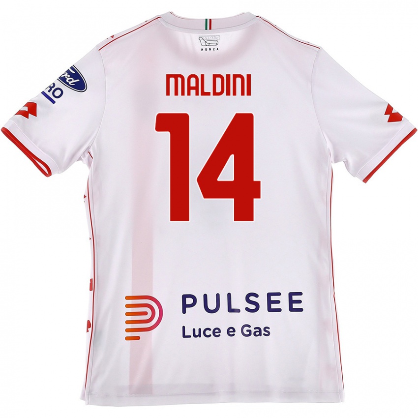 Kinder Daniel Maldini #14 Weiß Rot Auswärtstrikot Trikot 2024/25 T-Shirt Österreich