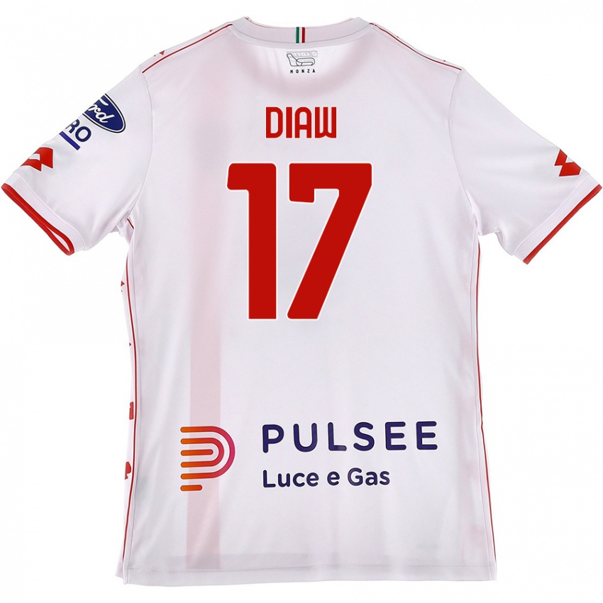 Kinder Davide Diaw #17 Weiß Rot Auswärtstrikot Trikot 2024/25 T-Shirt Österreich