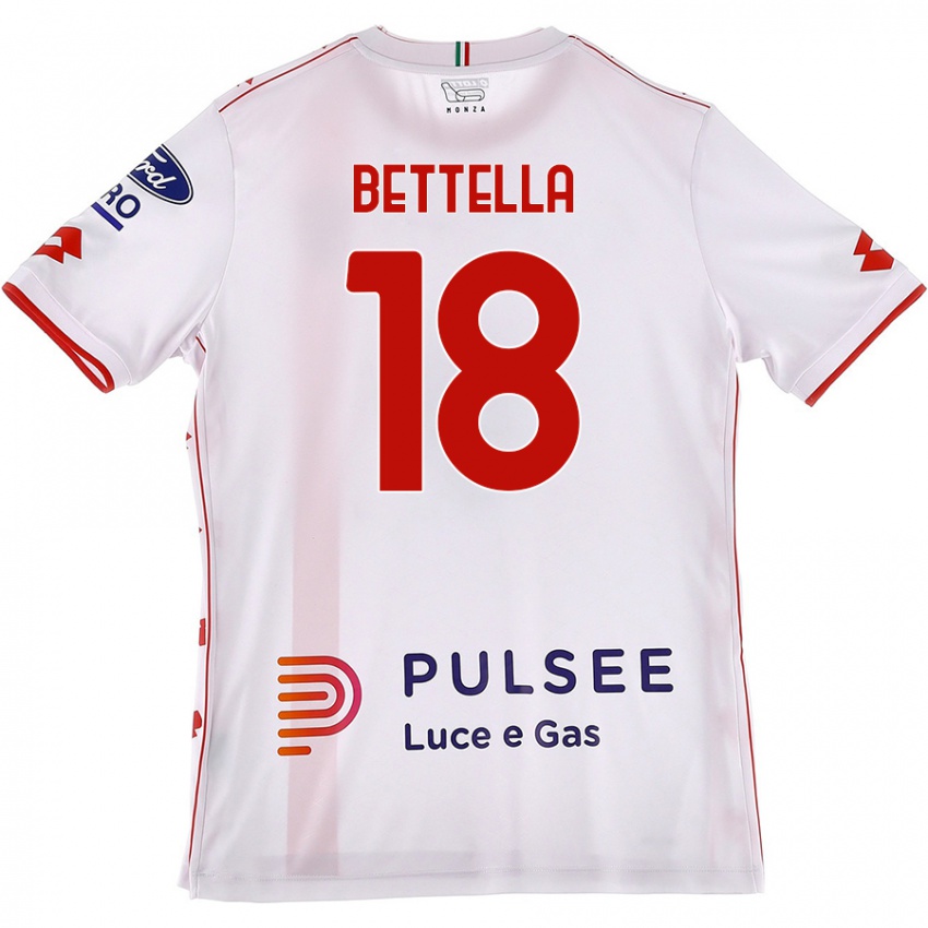 Kinder Davide Bettella #18 Weiß Rot Auswärtstrikot Trikot 2024/25 T-Shirt Österreich