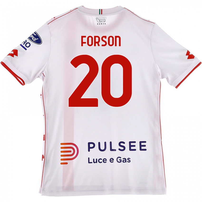 Kinder Omari Forson #20 Weiß Rot Auswärtstrikot Trikot 2024/25 T-Shirt Österreich