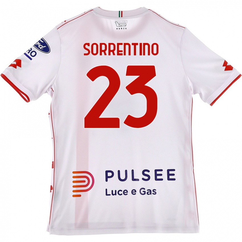 Kinder Alessandro Sorrentino #23 Weiß Rot Auswärtstrikot Trikot 2024/25 T-Shirt Österreich