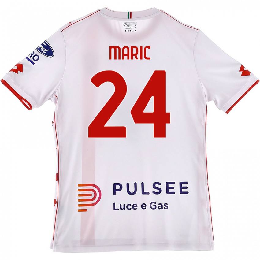 Kinder Mirko Maric #24 Weiß Rot Auswärtstrikot Trikot 2024/25 T-Shirt Österreich