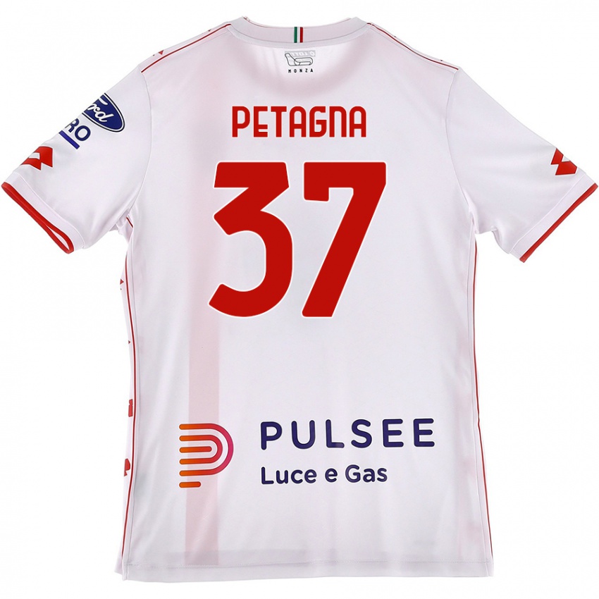 Kinder Andrea Petagna #37 Weiß Rot Auswärtstrikot Trikot 2024/25 T-Shirt Österreich