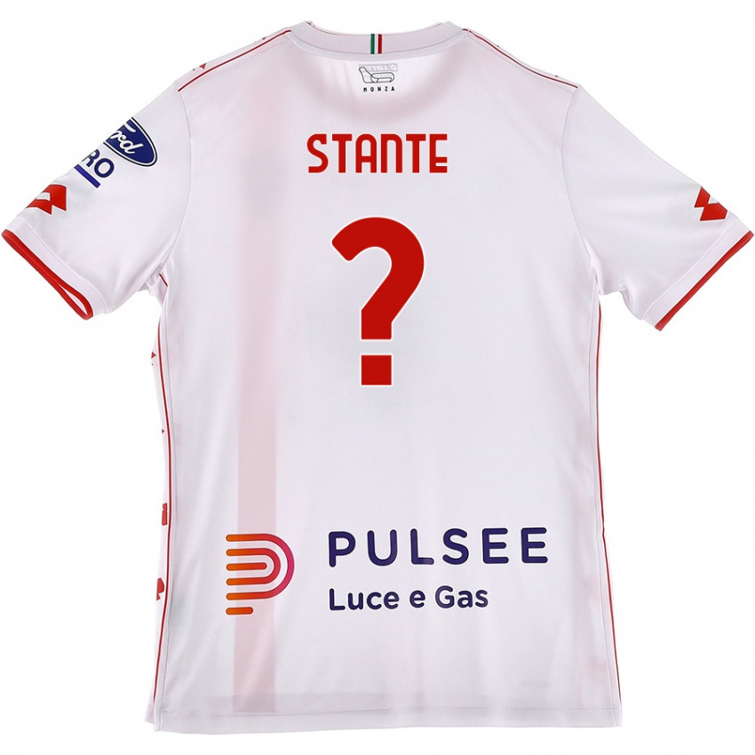 Kinder Edoardo Stante #0 Weiß Rot Auswärtstrikot Trikot 2024/25 T-Shirt Österreich