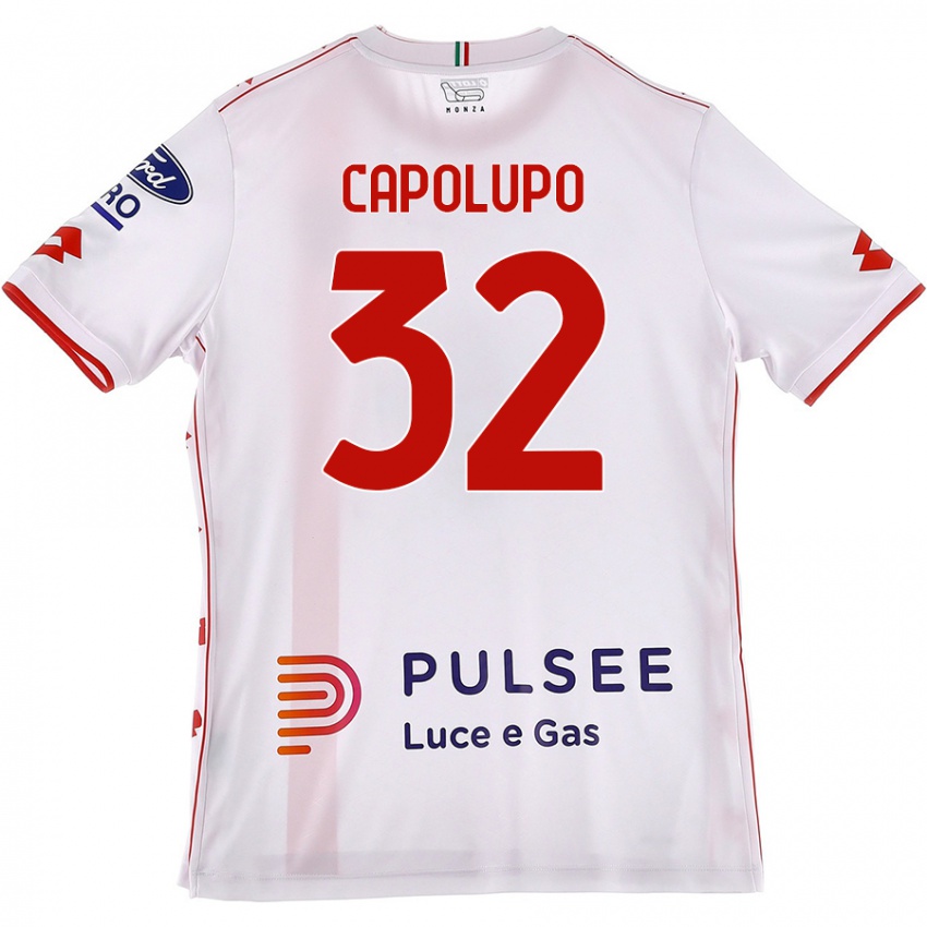 Kinder Samuele Capolupo #32 Weiß Rot Auswärtstrikot Trikot 2024/25 T-Shirt Österreich