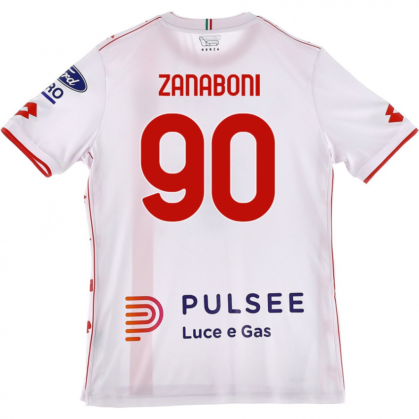 Kinder Emanuele Zanaboni #90 Weiß Rot Auswärtstrikot Trikot 2024/25 T-Shirt Österreich