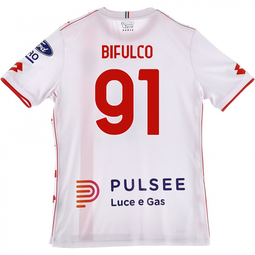 Kinder Davide Bifulco #91 Weiß Rot Auswärtstrikot Trikot 2024/25 T-Shirt Österreich