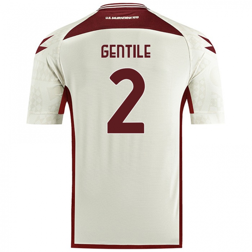 Kinder Davide Gentile #2 Cremefarben Auswärtstrikot Trikot 2024/25 T-Shirt Österreich