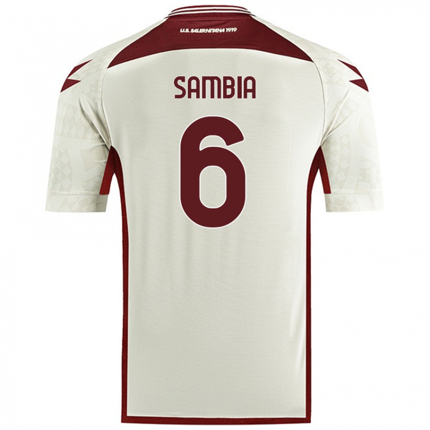 Kinder Junior Sambia #6 Cremefarben Auswärtstrikot Trikot 2024/25 T-Shirt Österreich